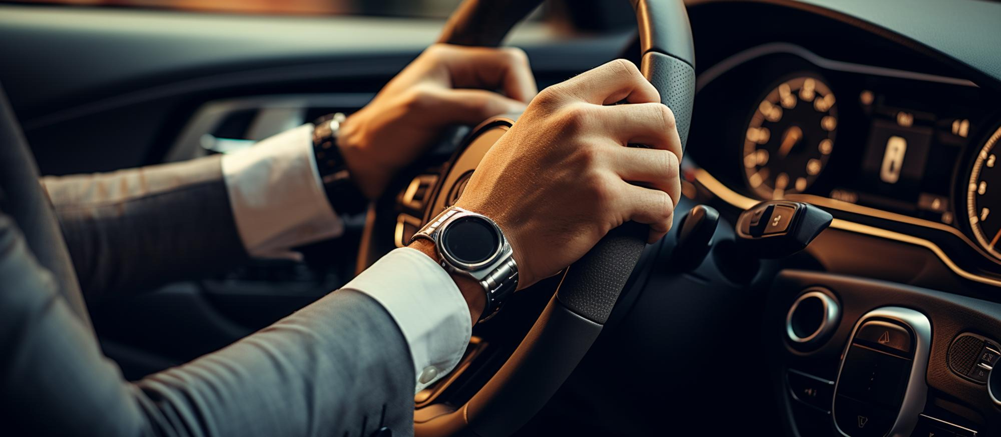 Chauffeur Abelis Taxis au volant d’un véhicule moderne, service Taxi VTC premium disponible 24/7.